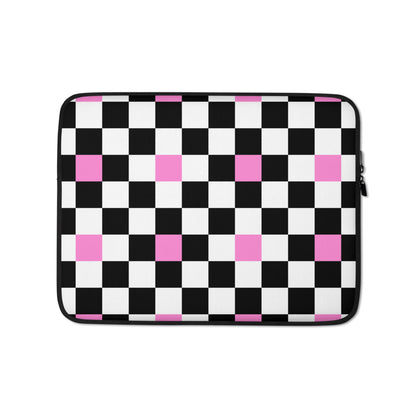 Pink Checkered Laptop Sleeve